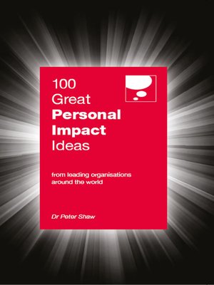 cover image of 100 Great Personal Impact Ideas